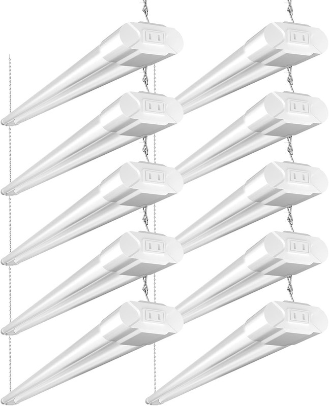 10 Pack Linkable LED Utility Shop Light, 4 FT Integrated Fixture for Garage, ... gallery