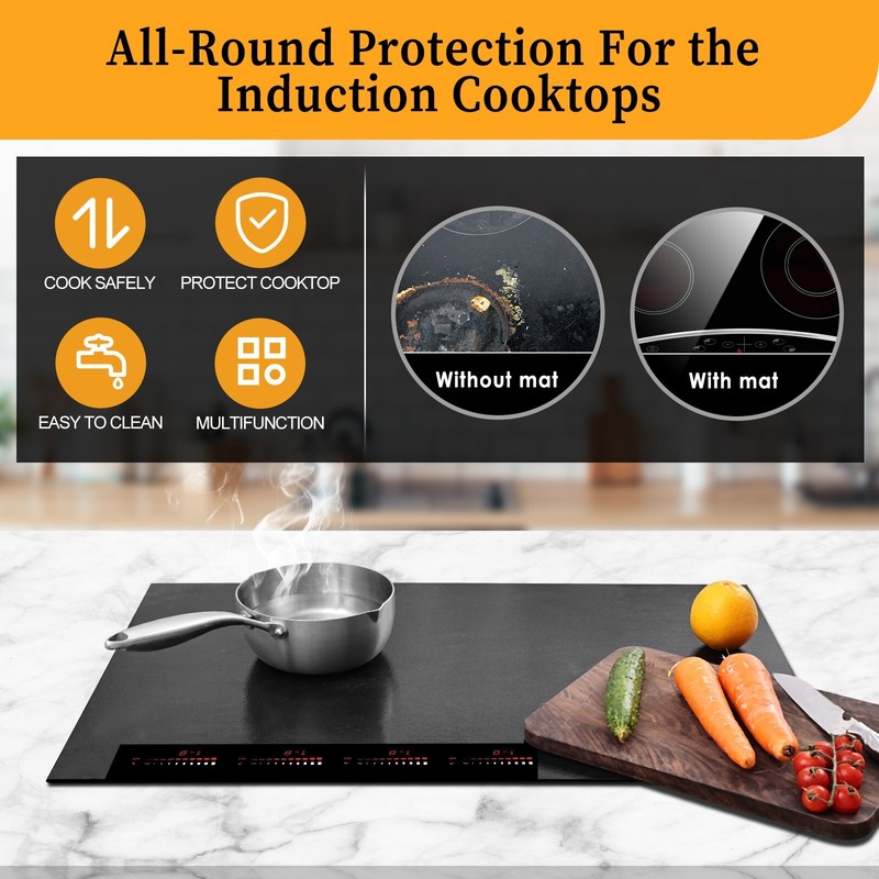KitchenRaku Induction Cooktop Protector Mat 20.4x30.7 IN, Stove Cooktop Cover gallery
