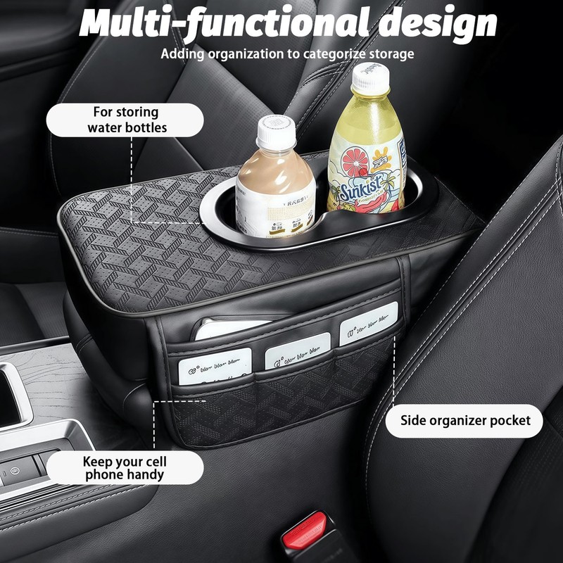 Universal Car Armrest Storage Box Heightening - Car Center Console Organizer gallery