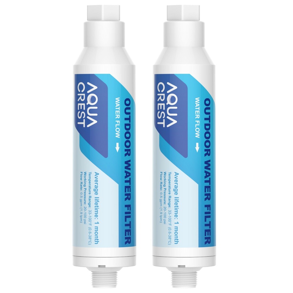 2 Pack AQUA CREST Inline Water Filter,Used for Car Washing,Window &Yard Cleaning