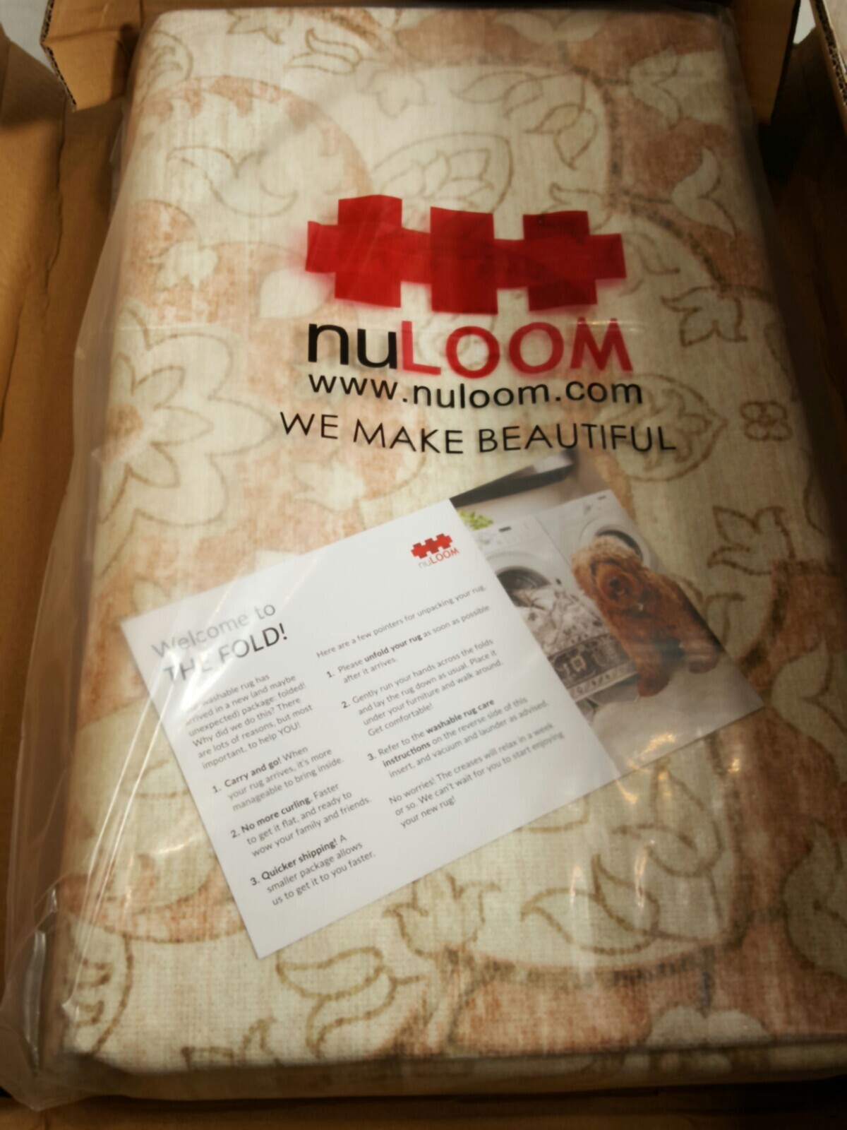 nuLOOM Revel 5' x 8' PEACH/GREY Washable Area Rug - HJAU07A, BRAND NEW gallery