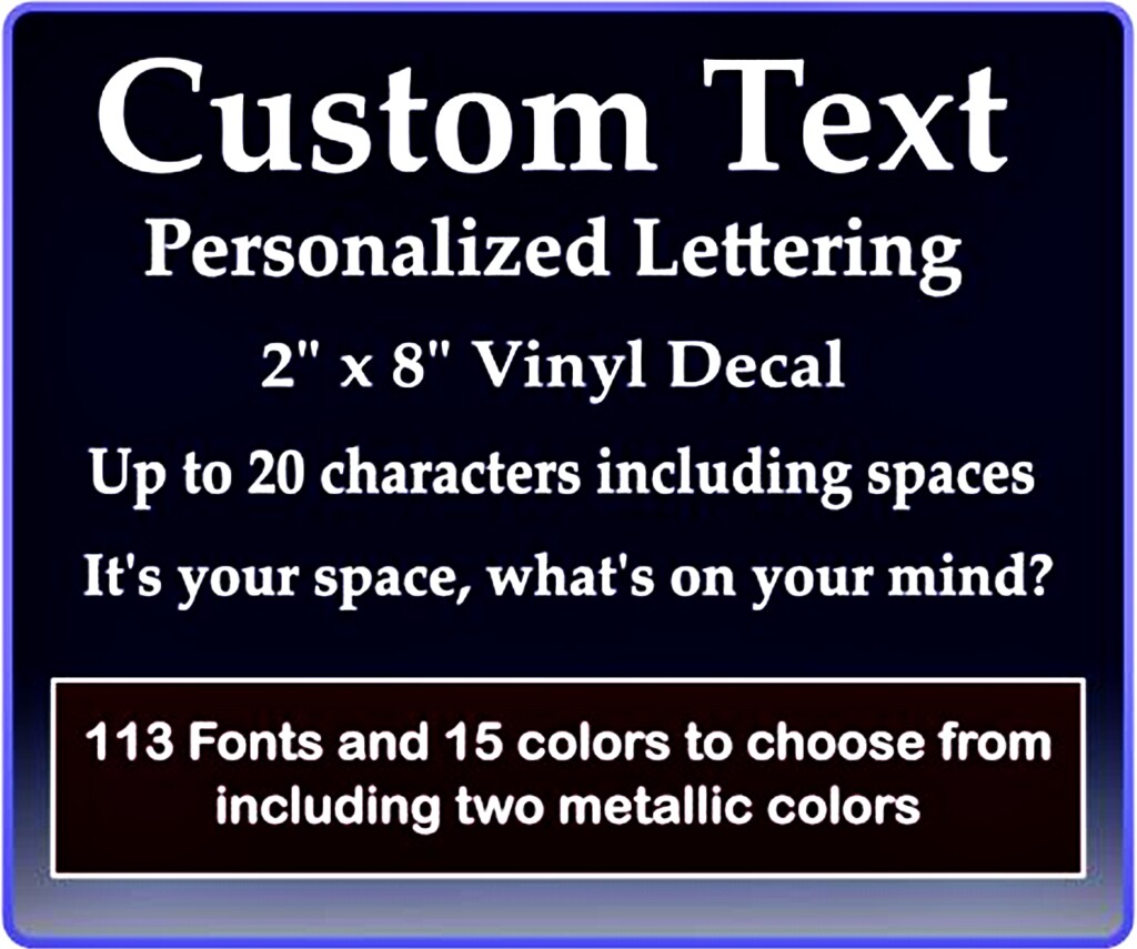 Custom Text Vinyl Decal Personalized Lettering Window Laptop Yeti Cup Sticker gallery