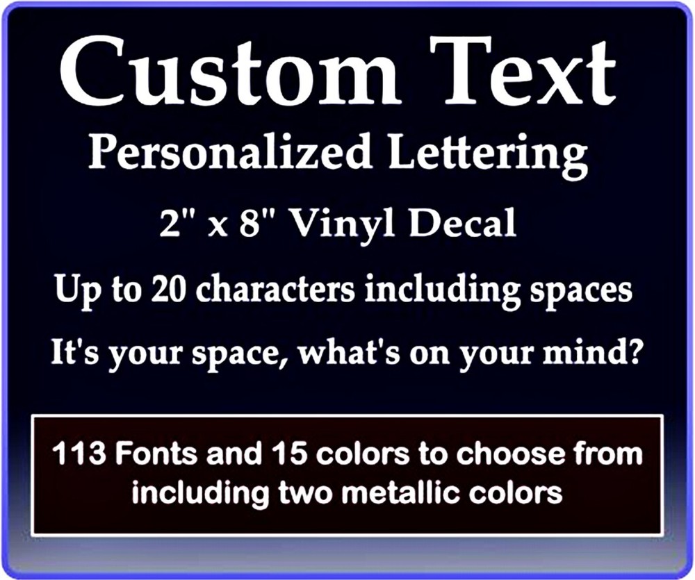Custom Text Vinyl Decal Personalized Lettering Window Laptop Yeti Cup Sticker