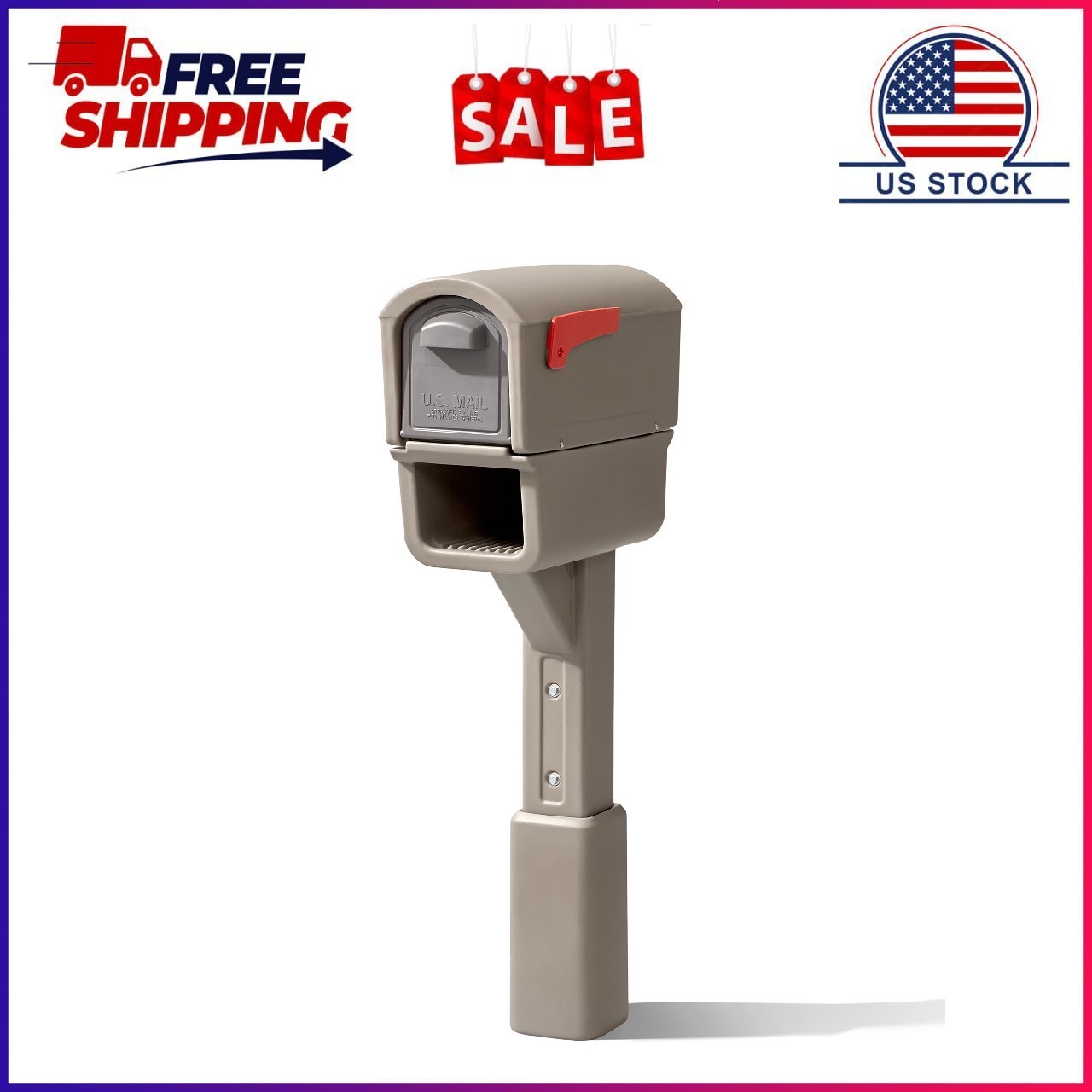 Step2 MailMaster Express Plus Plastic Mailbox Mocha Finish gallery