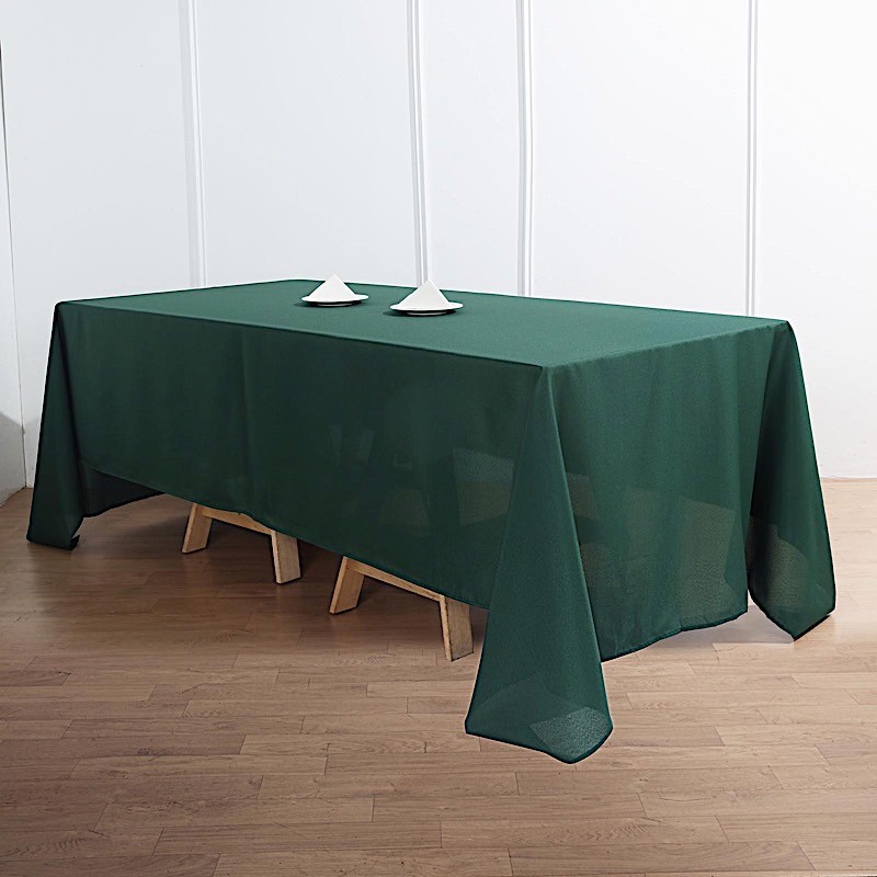 Hunter Green 72x120 RECTANGLE POLYESTER TABLECLOTH Home Catering Dinner Supplies gallery