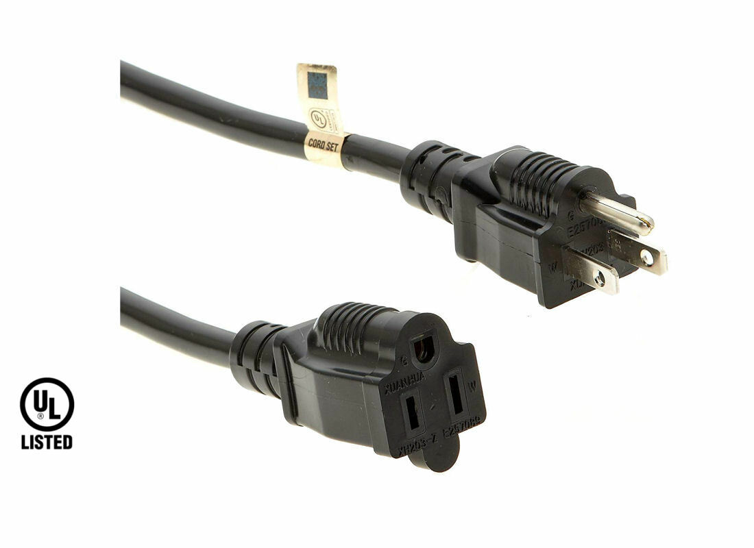 Extension Power Cord Electrical Cable Indoor Outdoor 1 Foot 3 Ft 6 feet 10 15 25 gallery