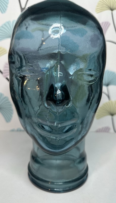 Mannequin Display Head Made From Recycled Glass Turquoise gallery