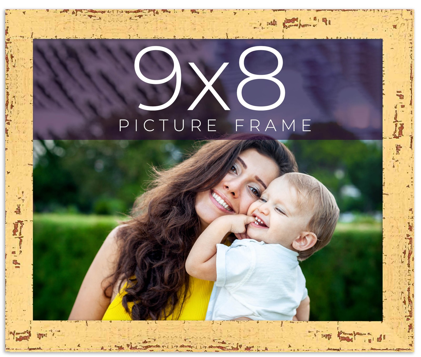 9x8 Frame Yellow Real Wood Picture Frame Width 1.25 inches | Interior Frame Dept gallery