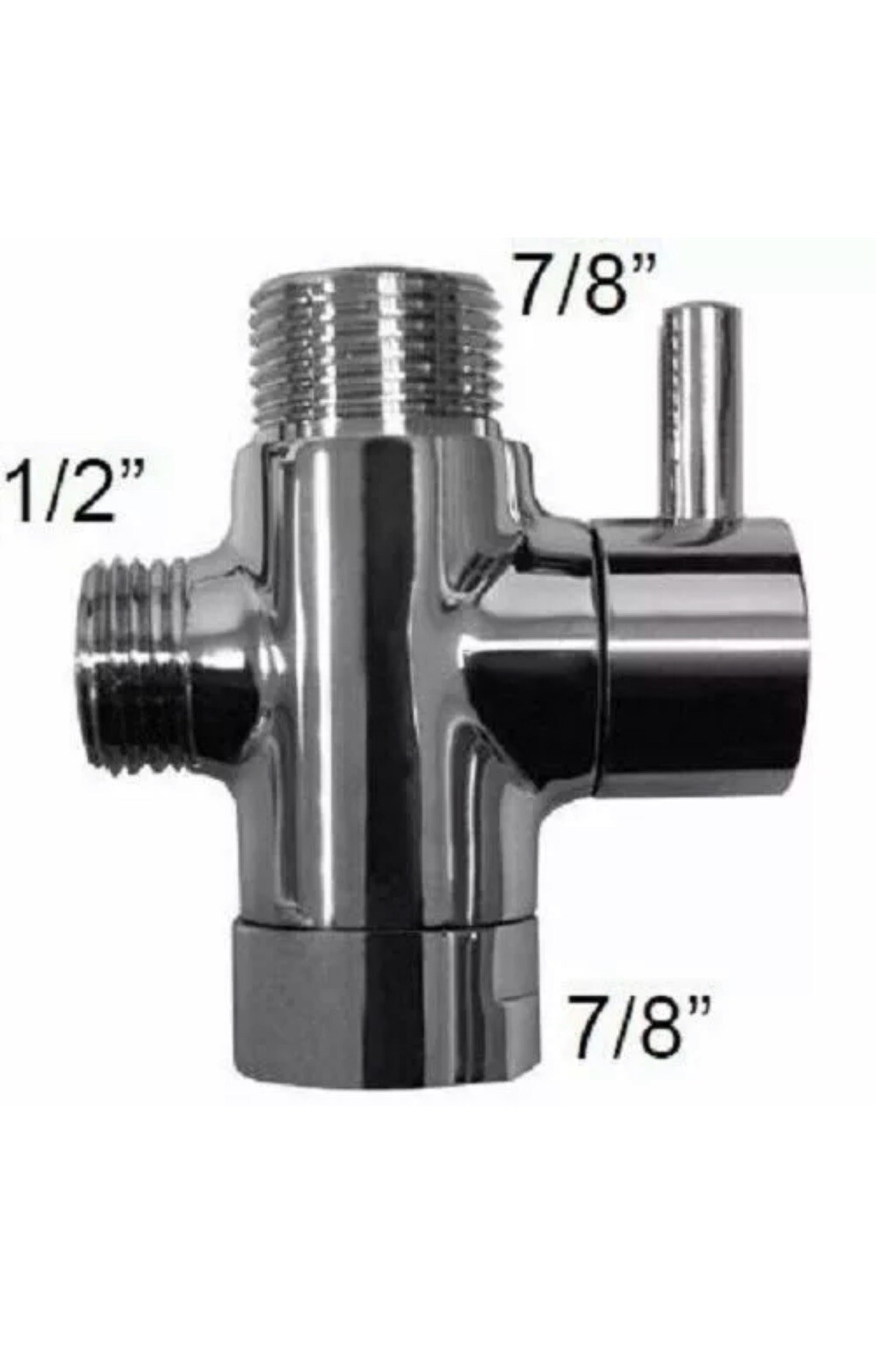 7/8'' T-Adapter 3-Way Brass Shower Diverter With Valve For Toilet Bidet Sprayer gallery