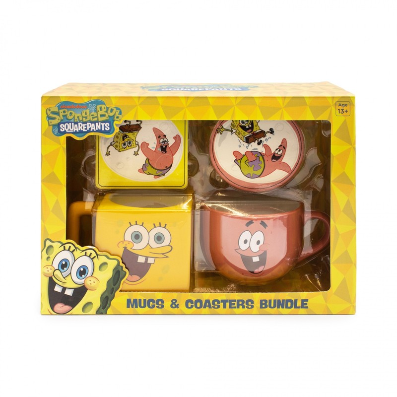 SpongeBob SquarePants and Patrick Stackable Mugs and Coaster Set Multi-Color gallery