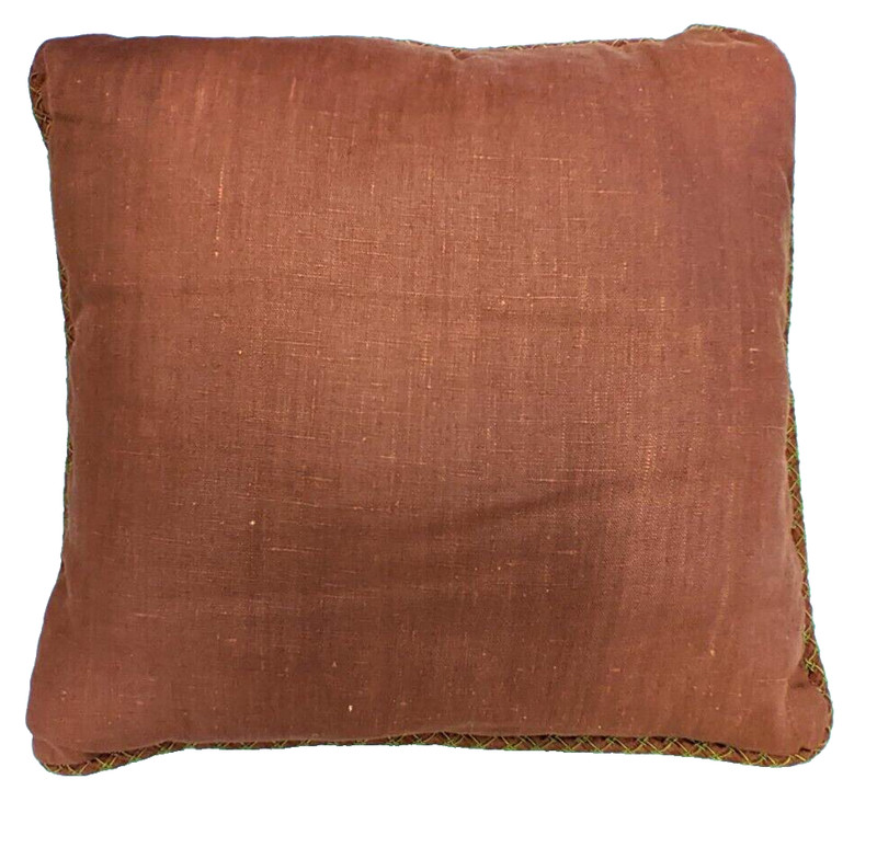 Gold and Rust Plaid Front Rust Back Decorative Pillow 17 x 17 gallery