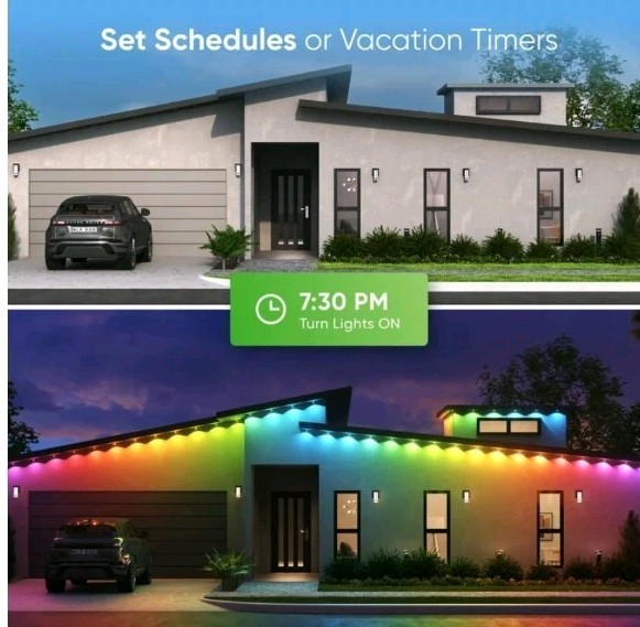 New Nanoleaf Smart Multicolor Permanent Outdoor Lights Smarter Starter Kit 100ft gallery