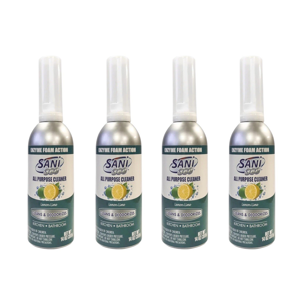SANI 360° All Purpose Cleaner & Deodorizer, Lemon Lime Scent, 14oz, 4 Pack gallery