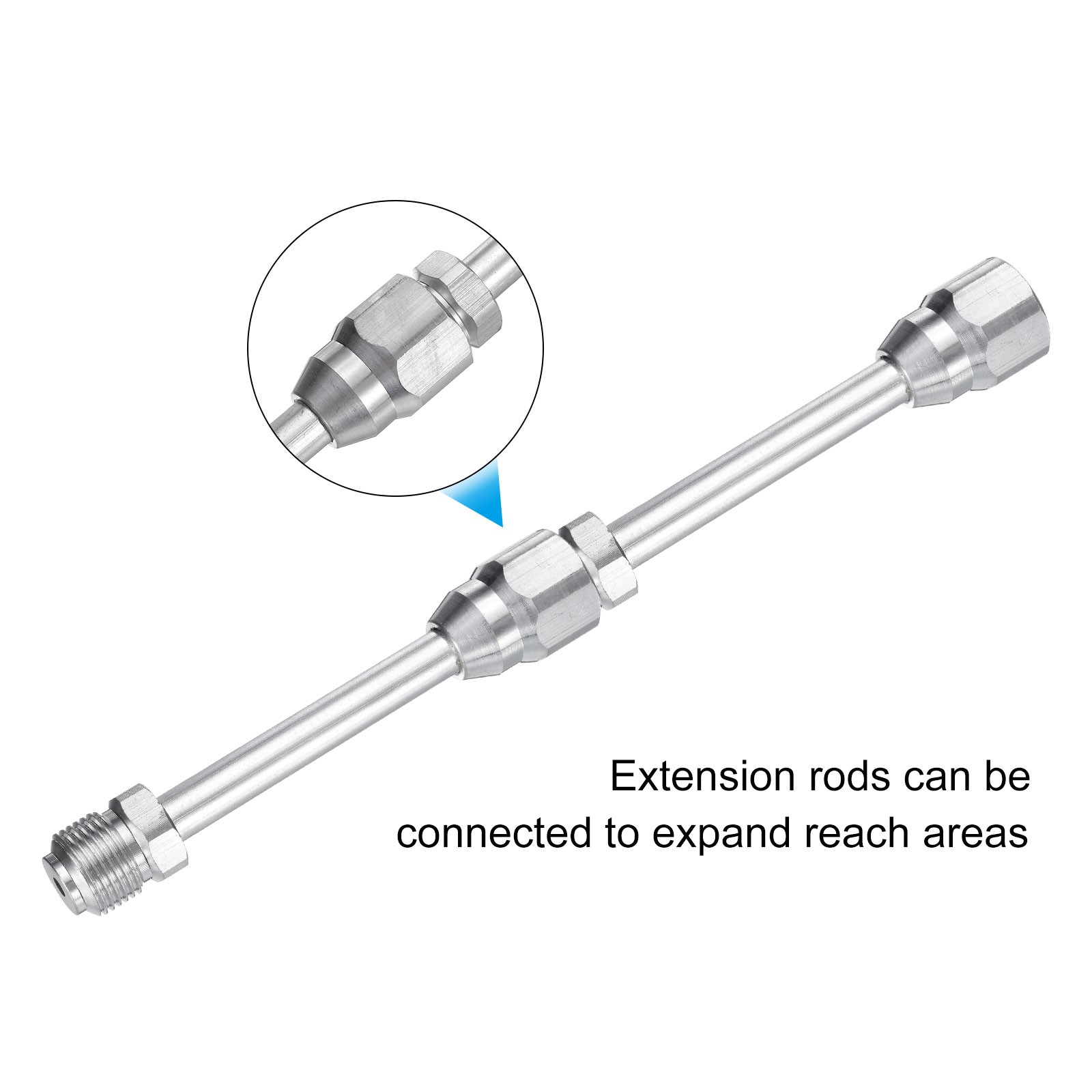 2 Set 15cm/6" Airless Paint Sprayer Spray Gun Tip Extension Pole Rod Silver gallery