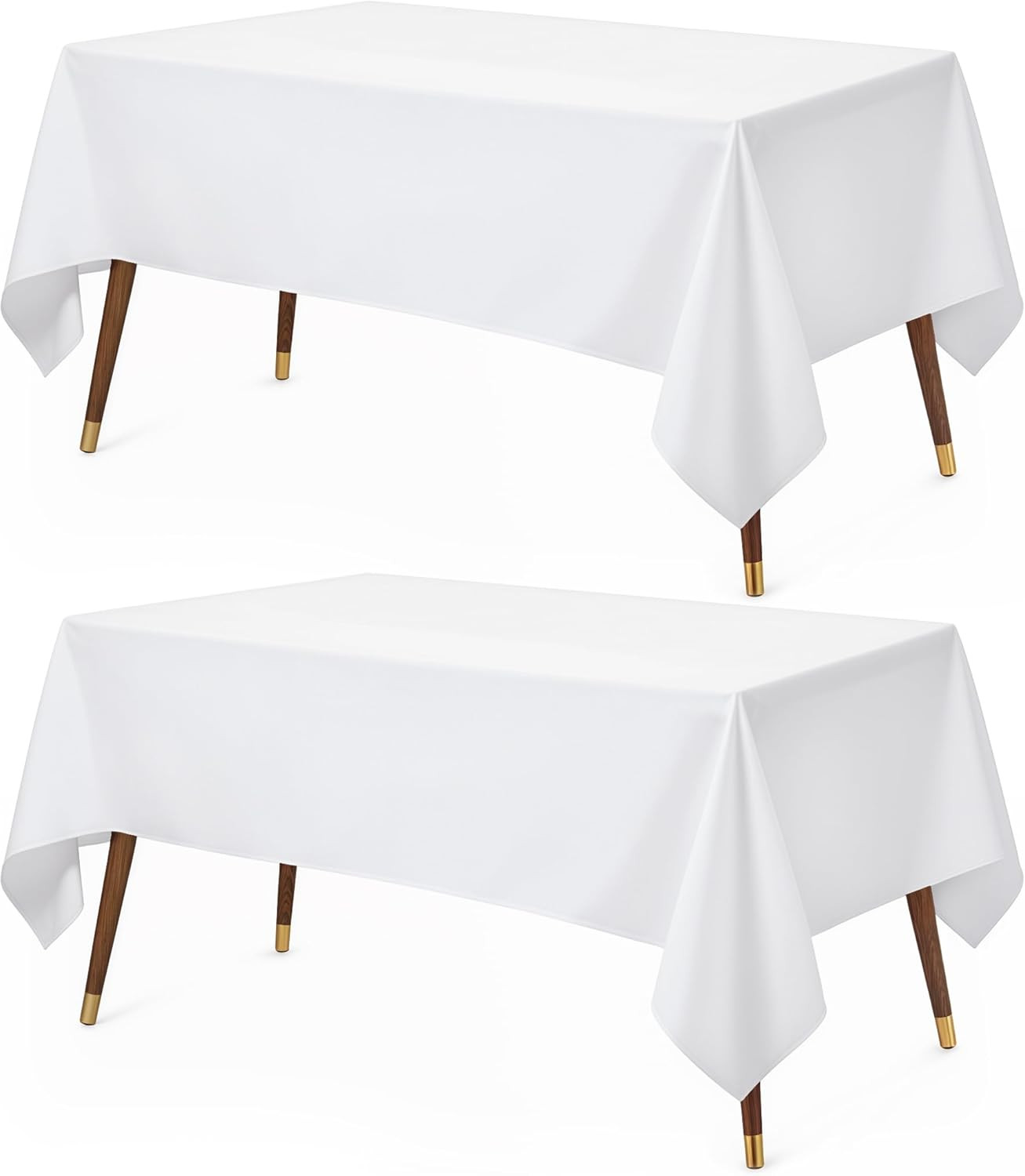 Rectangle Table Cloth 2 Pack(60X102 Inches, White), Tablecloth Machine Washable, gallery