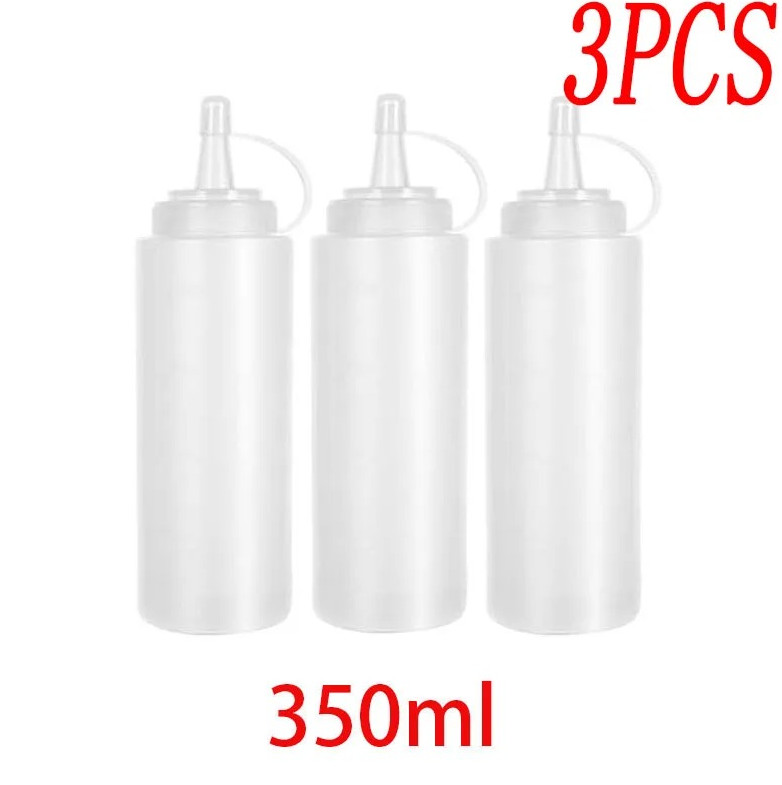 3pc Leak-Proof Squeeze Bottle – 8oz/12oz/17oz/23oz/34oz Sauce Dispenser - NEW gallery