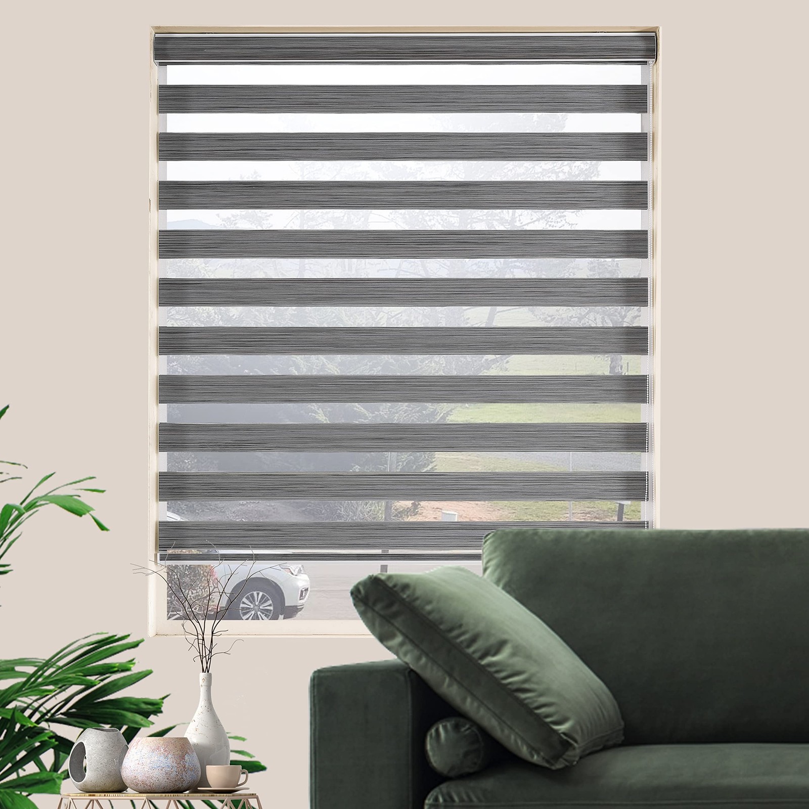 Zebra Blinds for Windows, Free-Stop Zebra Shades, Dual Layer Light Filtering ... gallery