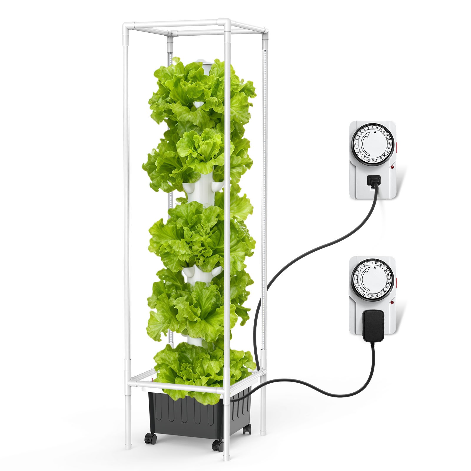 Hydroponic Growing System Tower LED Grow Lights 45 Pod Greenhouse City Farming gallery