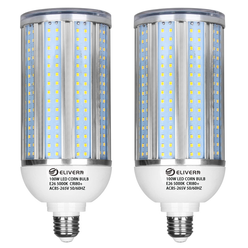 Elivern 100W Led Corn Light Bulb 2 Pack 10000 Lumen 5000K Daylight White gallery