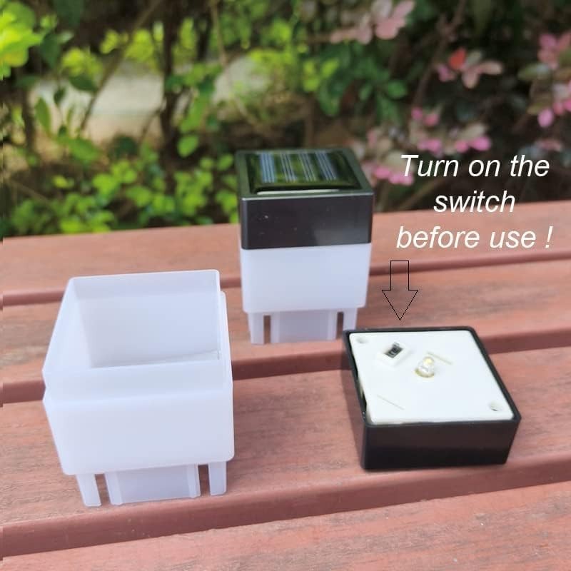 Solar LED Fence Post Cap Light 2x2 Inch (5x5cm) - for Wrought Iron, Aluminum ... gallery