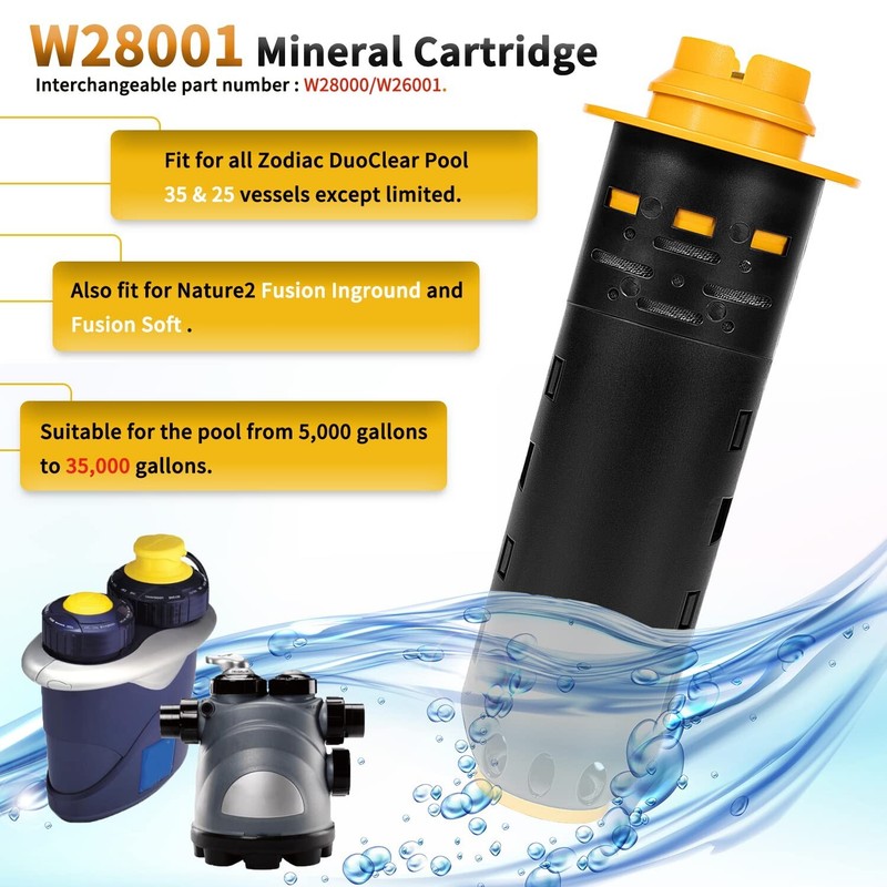 Replacement For Nature2 Zodiac DuoClear Mineral Cartridge 35,000 Gallons W28001 gallery