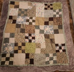 Classic Brown White Thick Patchwork Queen Size? Quilt Size 86″ x 79″