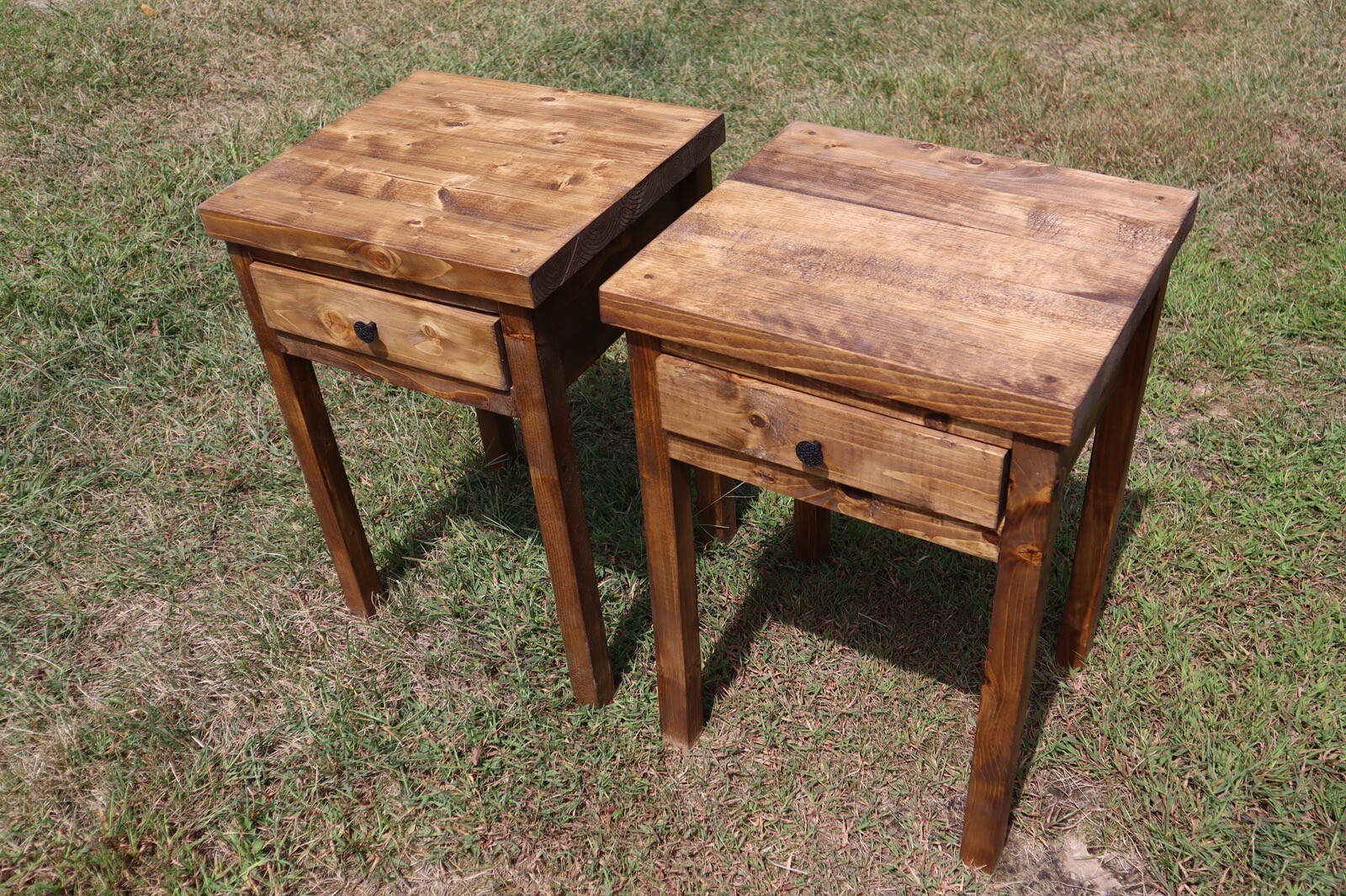 Dark Walnut Rustic - Cabin style Nightstand. Bedside table / Single Nightstand gallery