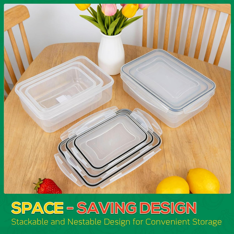 6 Pack Large Food Storage Containers with Lids (85Oz/50Oz/34Oz) –Bpa-Free Reusab gallery