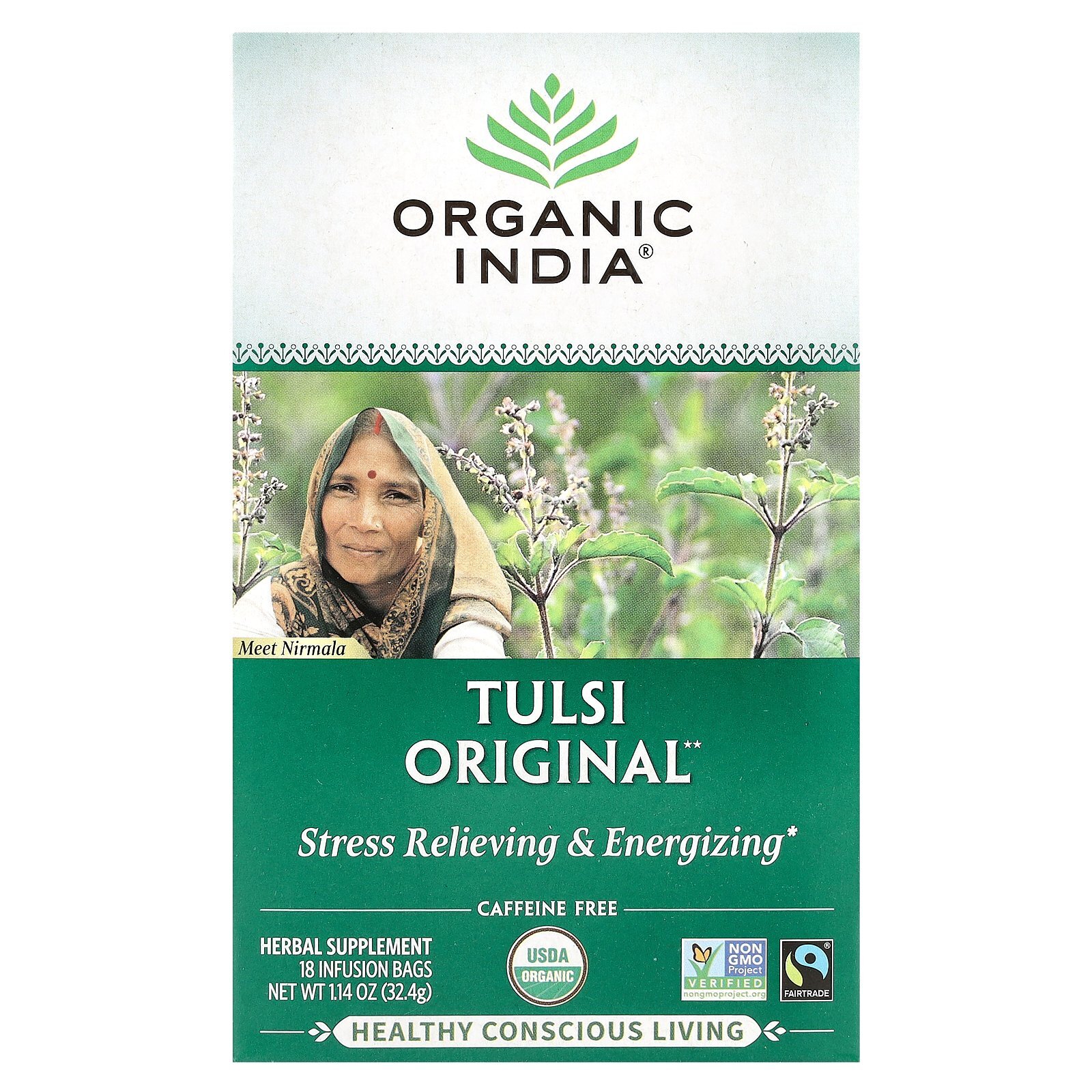 Tulsi Tea, Original, Caffeine-Free, 18 Infusion Bags, 1.14 oz (32.4 g) gallery