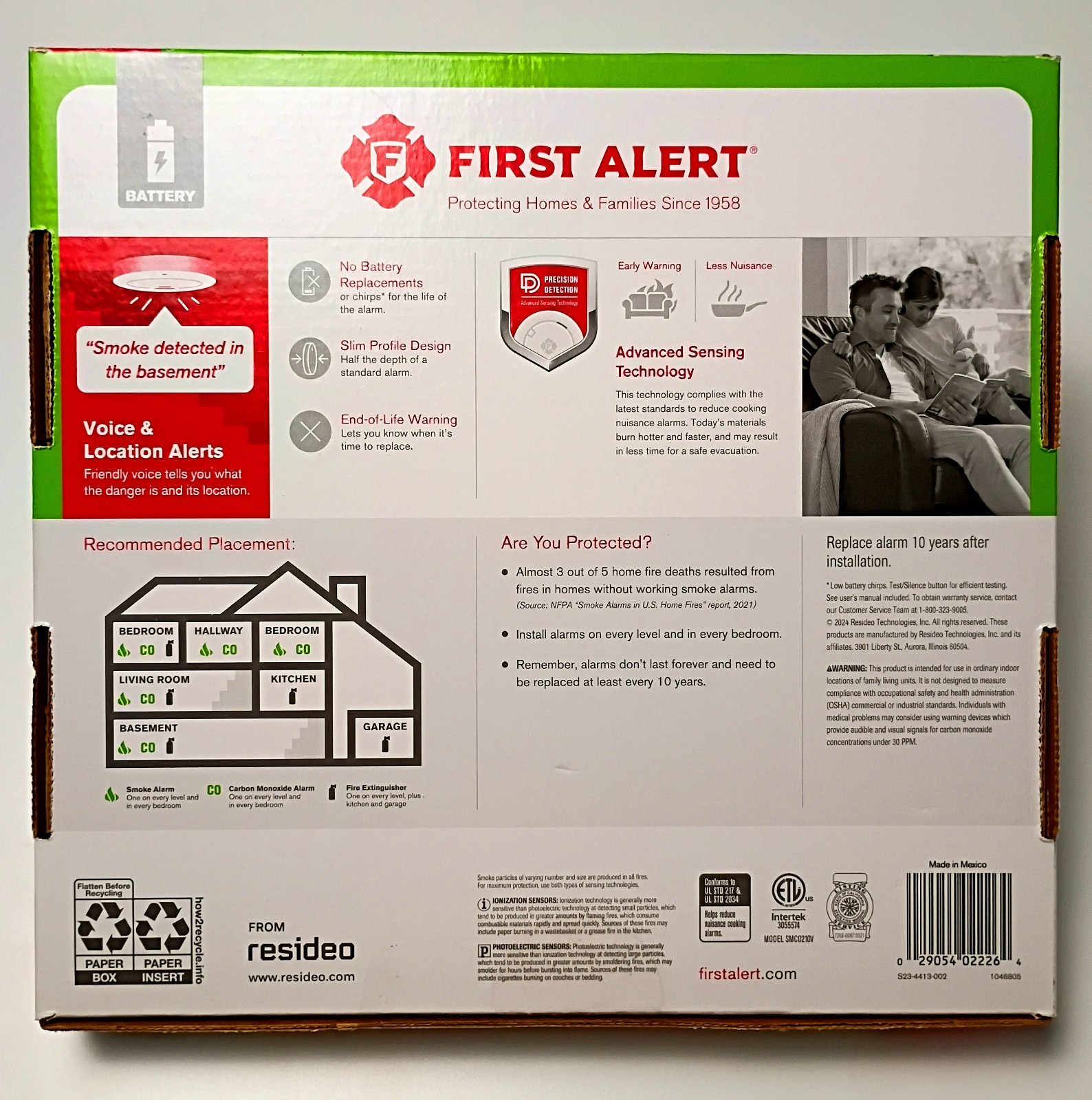 First Alert 2-in-1 Smoke & Carbon Monoxide Alarms with Voice Alerts - 2 Pack gallery