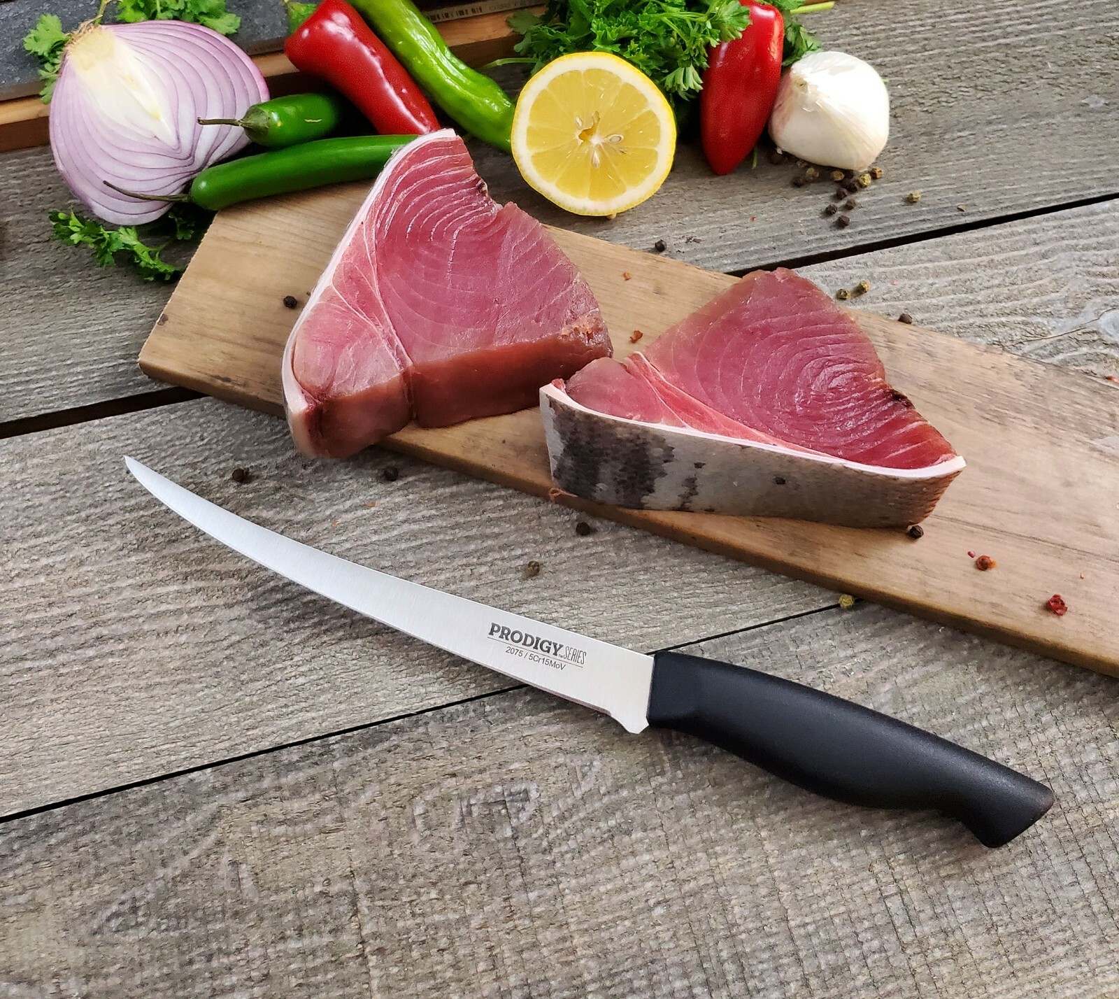 7.5" Fish Fillet Knife Flexible blade Prodigy Series Non Slip Handle Ergo Chef gallery