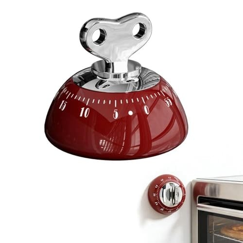Retro Kitchen Timer Magnetic Mechanical 60 Minute Wind Up Timer No Red gallery