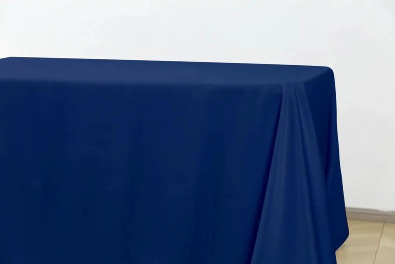 5-Pack Navy Blue Polyester Rectangle Tablecloth 190gsm 90" x 132" by Chivari gallery