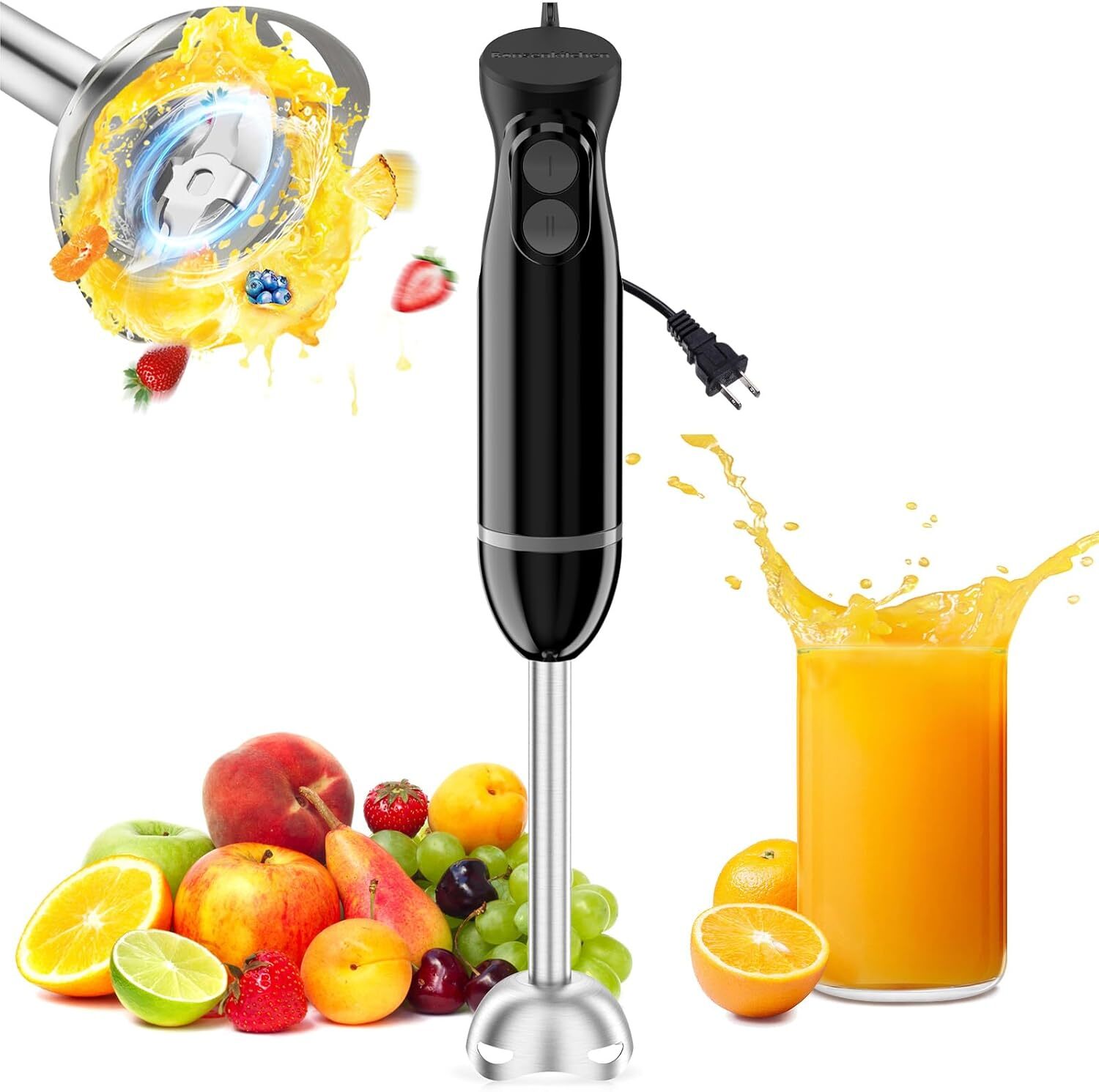 Hand Blender with 2 Mixing Speed, Electric Handheld Mixer Portable Stick Mixer gallery