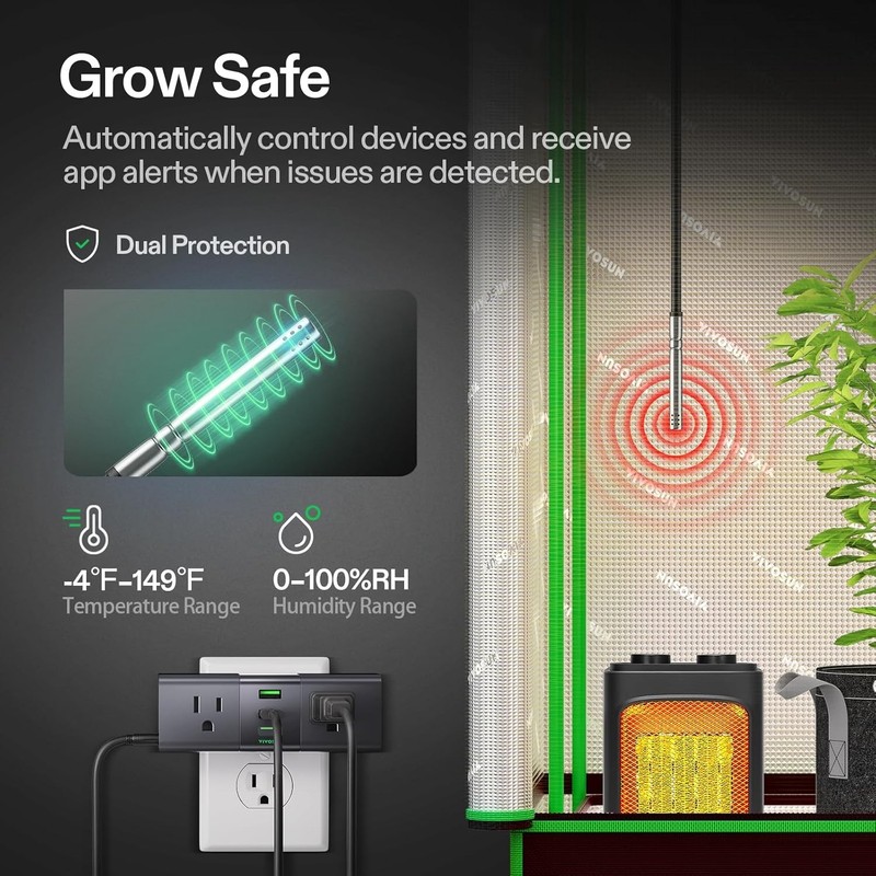VIVOSUN GrowHub Outlet Controller A22 w/ T&H Sensor Probe WiFi-Controller gallery