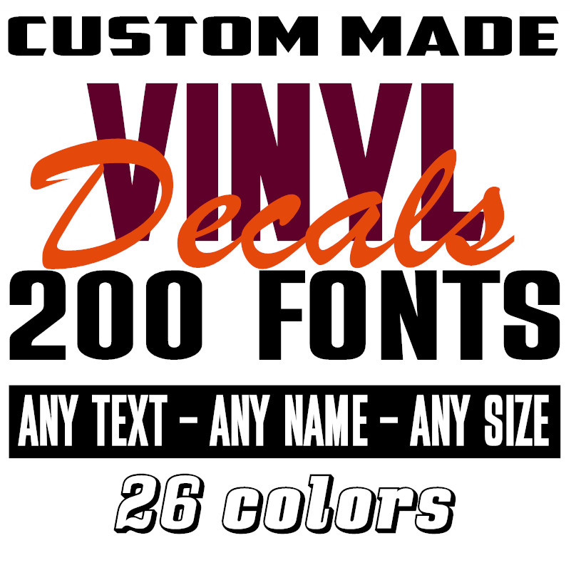 Custom Text Vinyl Decal Sticker Personalized Lettering ANY TEXT - ANY NAME {c19 gallery