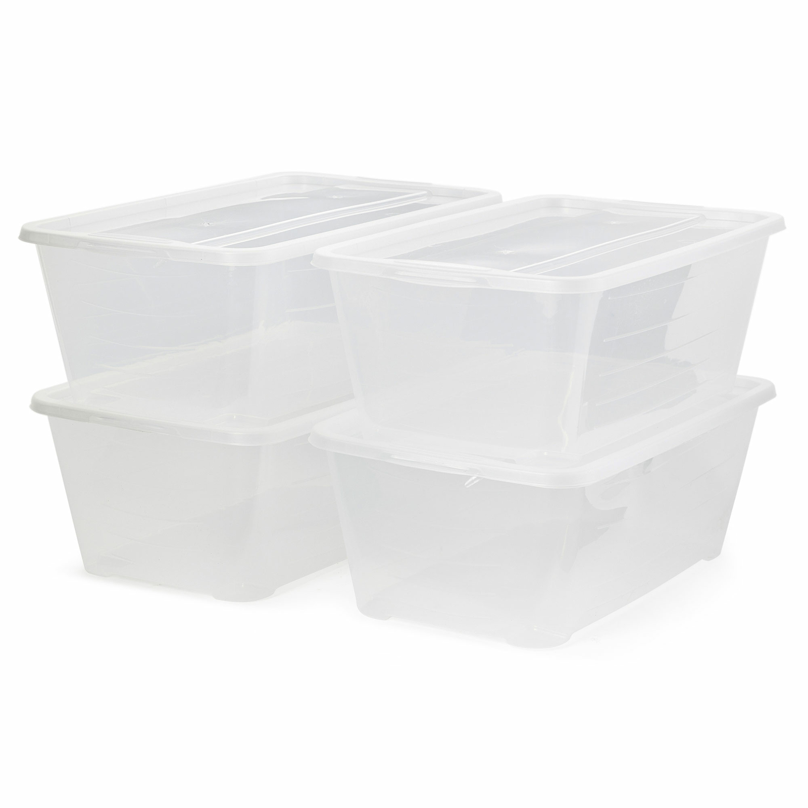 Life Story 6 Quart Rectangular Clear Plastic Lidded Storage Shoe Box, 4 Pack gallery