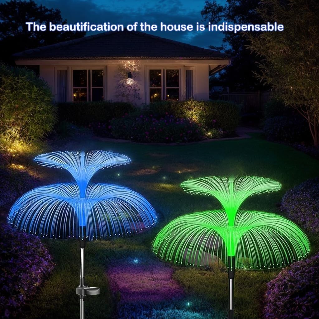 2PCS Solar Power Garden Lights LED 7Color Changing Stake Jellyfish Light Outdoor gallery
