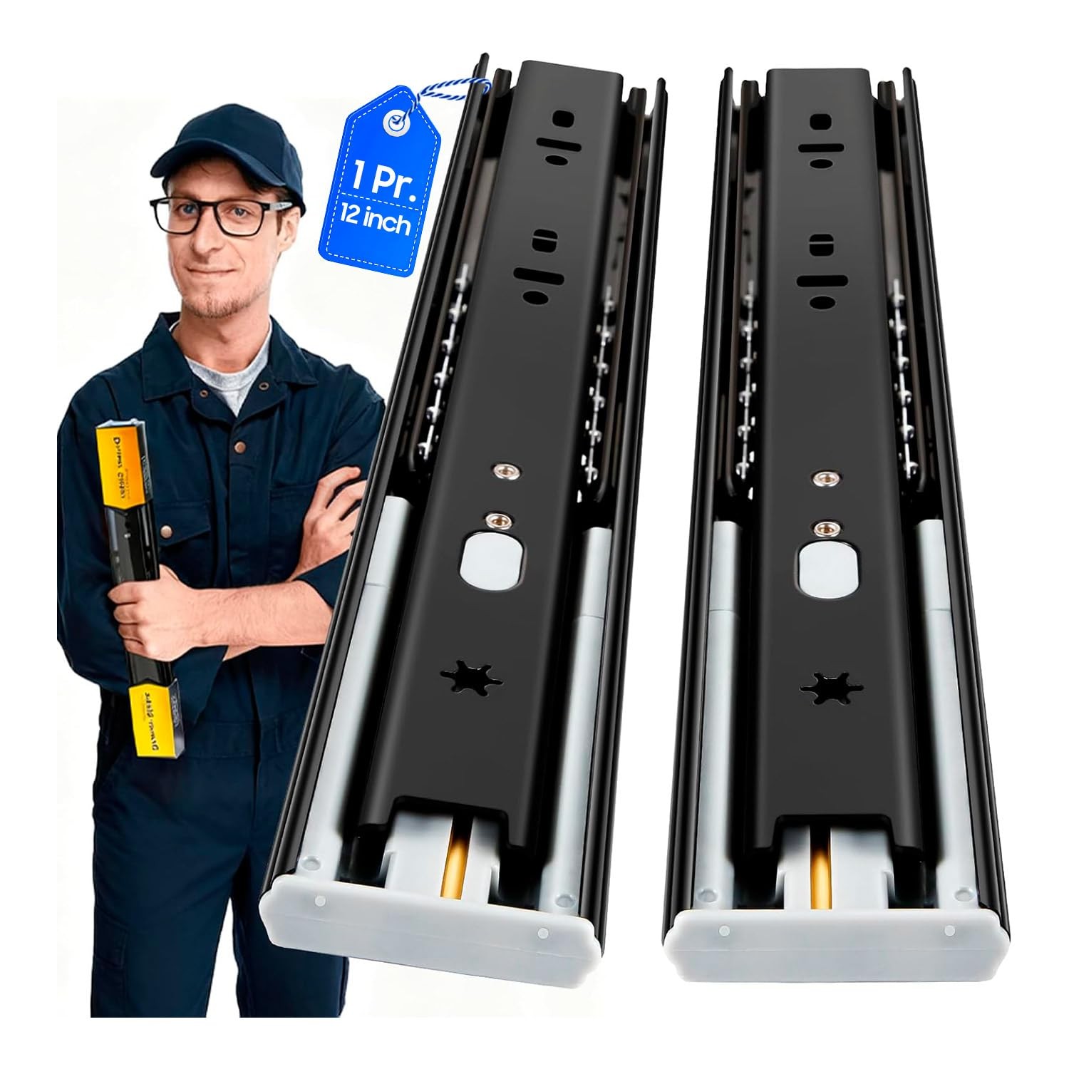 Soft Close Drawer Slides Full Extension Side Mount 12 14 16 18 20 22 24 inch ... gallery
