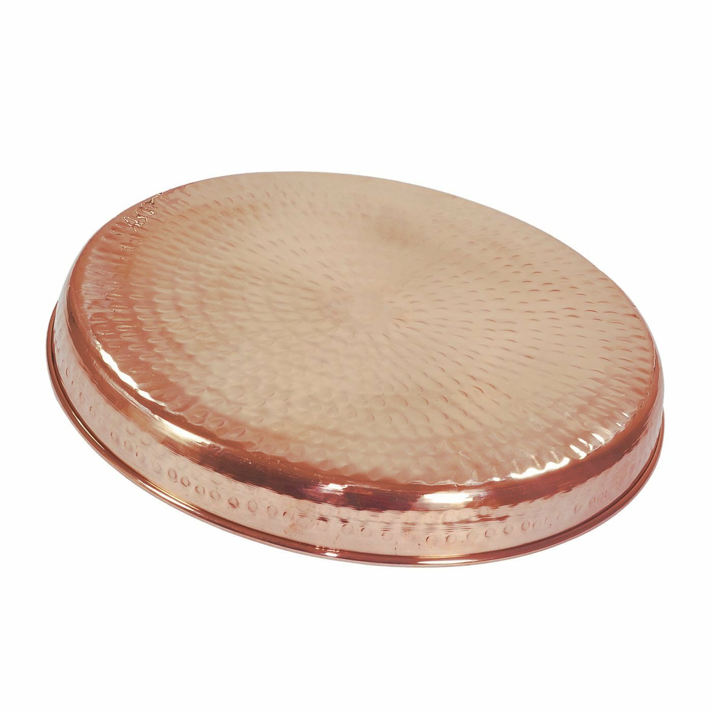 Pure Copper Hammered Dinner Plate, Traditional Indian Style, 100% Copper 11 inch gallery