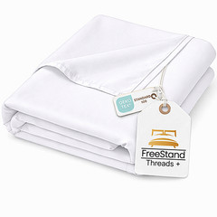 Threads+ Queen Flat Sheet – 100 GSM, 102 x 90, Soft Microfiber, (1 Pack White)
