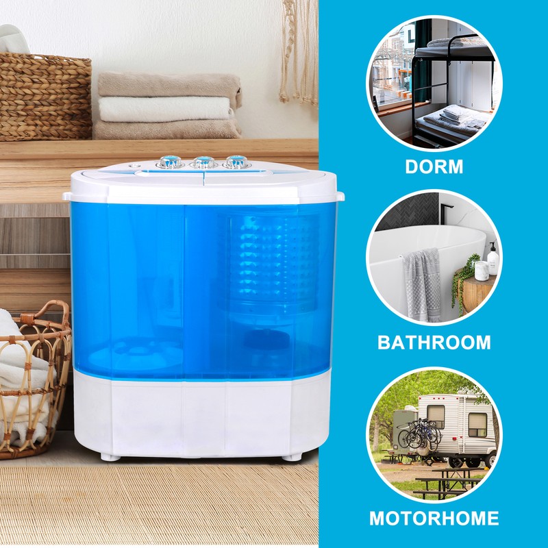 Portable Washing Machine 9.9LB Mini Compact Twin Tub Washer Spinner w/Inlet Hose gallery