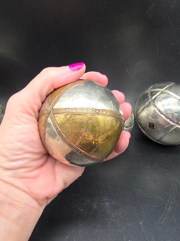 4 Brass Gold & Silver Tone Orb, Sphere, Ball, Bowl Fillers Metal Made in India gallery