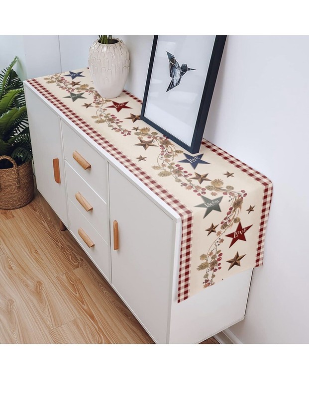 Table Runner Country Star Live Laugh Love Quote 13X70in gallery