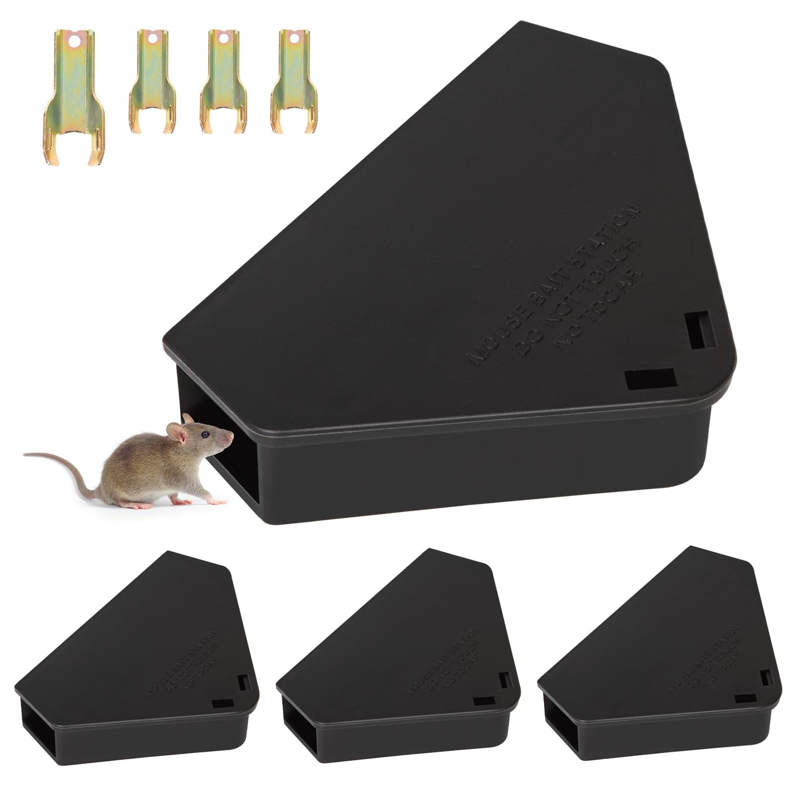 Mouse Station 4 Pack Black Locking Child Pet Safe Weatherproof Indoor Outdoor gallery