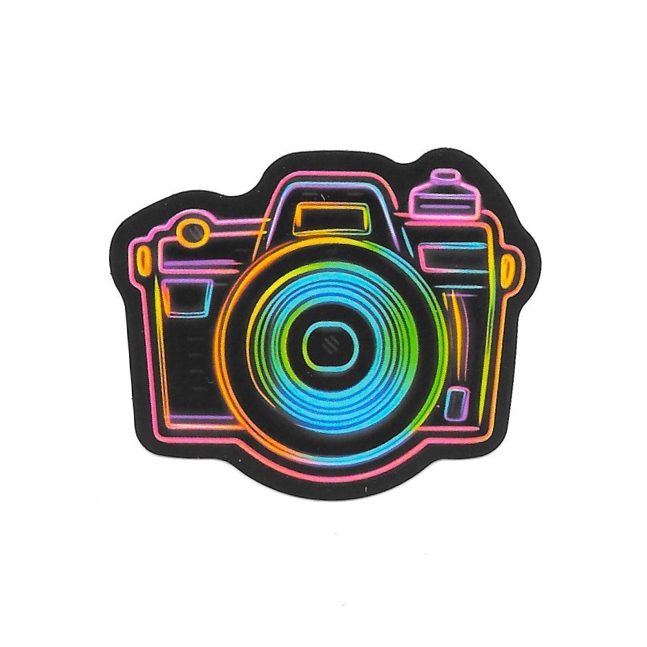 Retro Neon Camera Vinyl Sticker Photographer Aesthetic Decal Glow Art Gift gallery