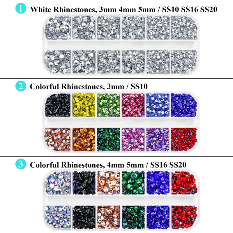 Hotfix Rhinestone Applicator Tool Kit 5600PCS 7 Tips 3 Sizes for Clothes Crafts gallery