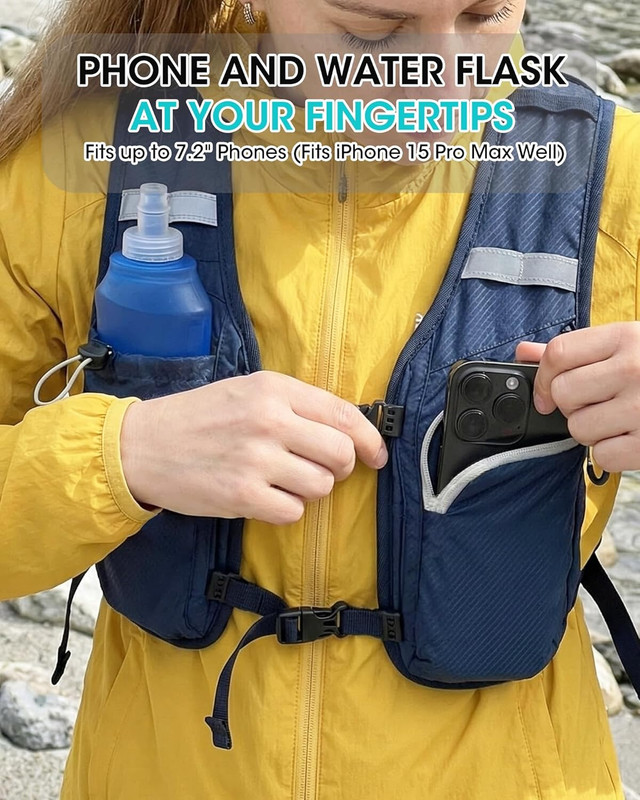 Foldable Small Hiking Backpack with 3 Strap Pockets – Lightweight 300D Spill-Pro 2