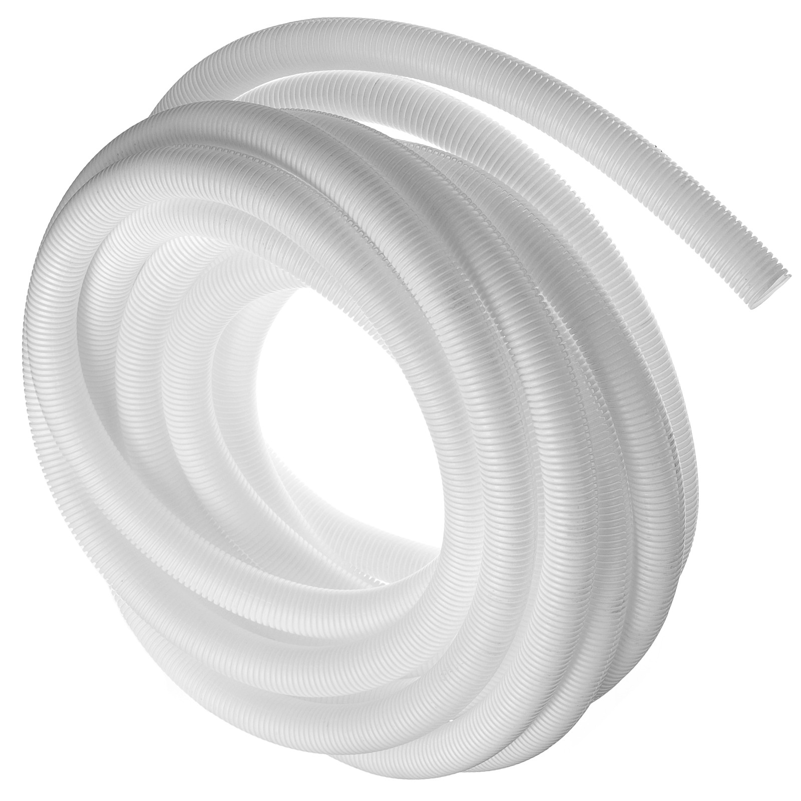 3/4" x 33 Ft Split Wire Loom Tubing Guard Convoluted Flex White gallery