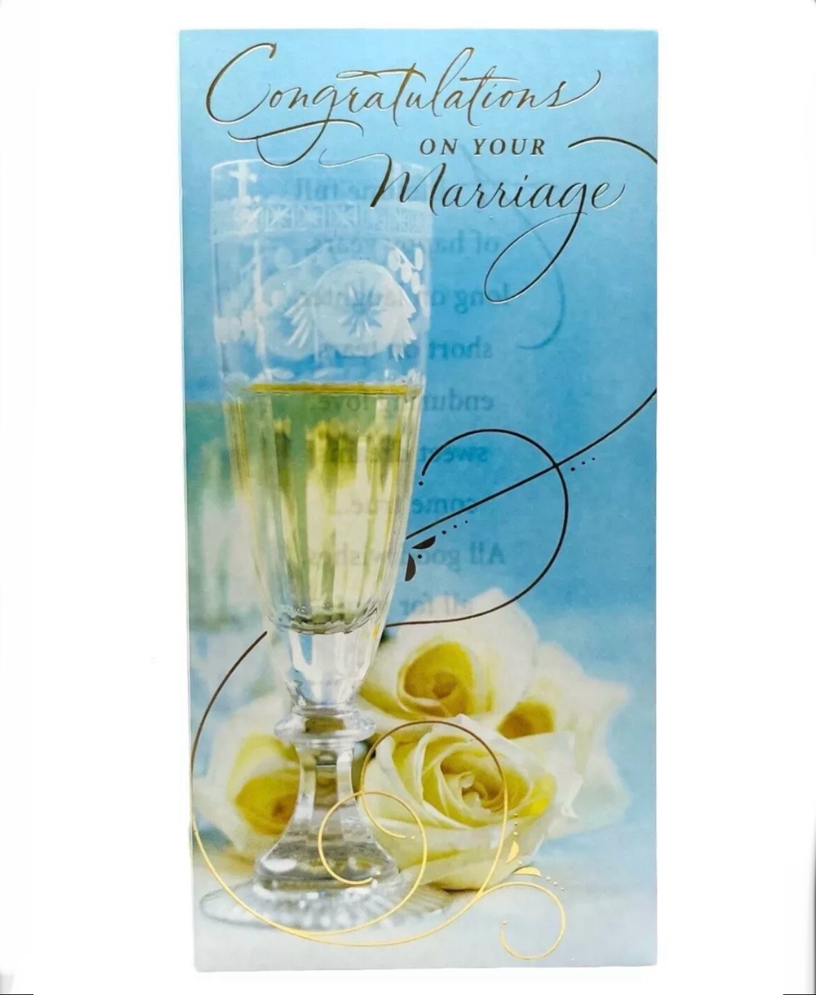 Wedding Money/ Gift Card Holder Congratulations Gold Foil Hallmark Card NEW gallery